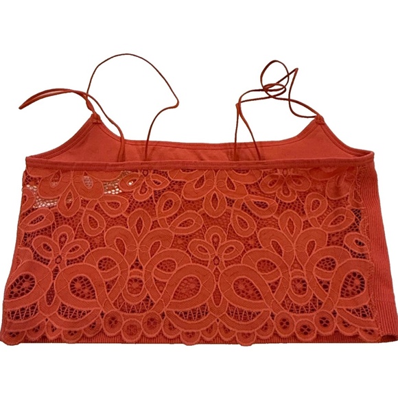 Gilly Hicks Women's Crop Tank Cami Lace Back Tank Top Burnt Orange; Medium - Picture 1 of 10
